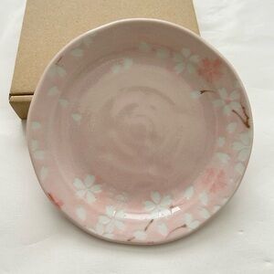 NIB Japanese Saukra Kozara Plate Artisan Crafted MIno Ware 4.75 In Snack Dish